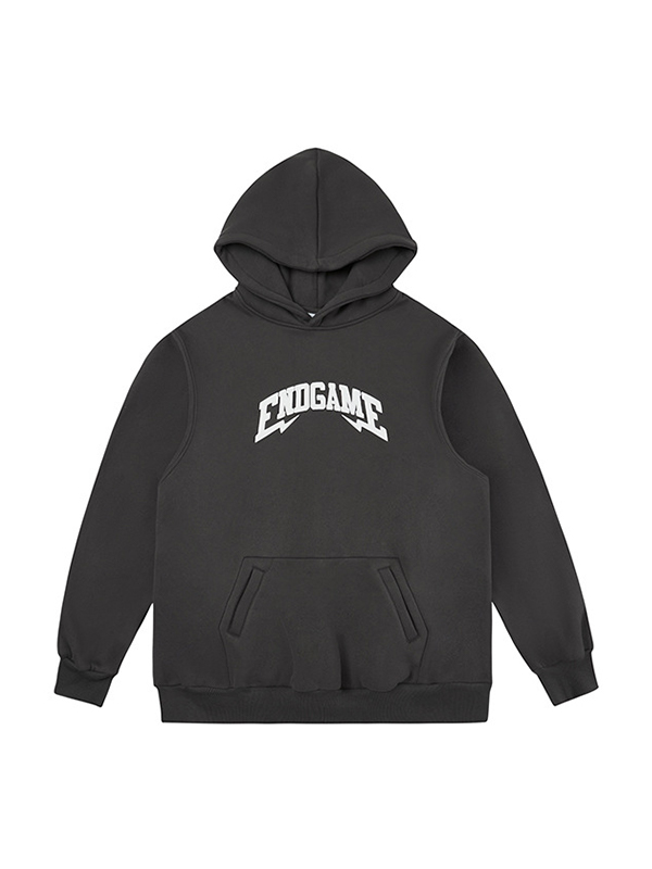 Übergroßer Kapuzenpullover mit Buchstaben-Print für Herren-3